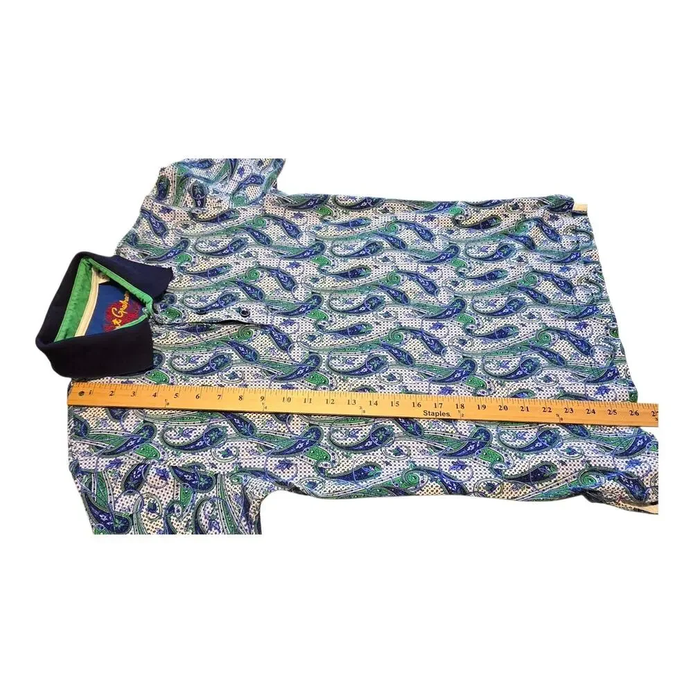 Robert Graham Paisley Print Mens Polo Size XS Classic Fit Short Sleeve Colorful - Picture 11 of 11